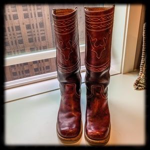 Vintage 1970s Frye Black Label Campus Boots 9.5